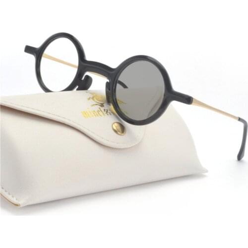 Round Myopia Sunglasses Photochromic Finished Men Women Myopia Eyeglasses Frame with color lens Sun glasses Myopia Eyewear NX