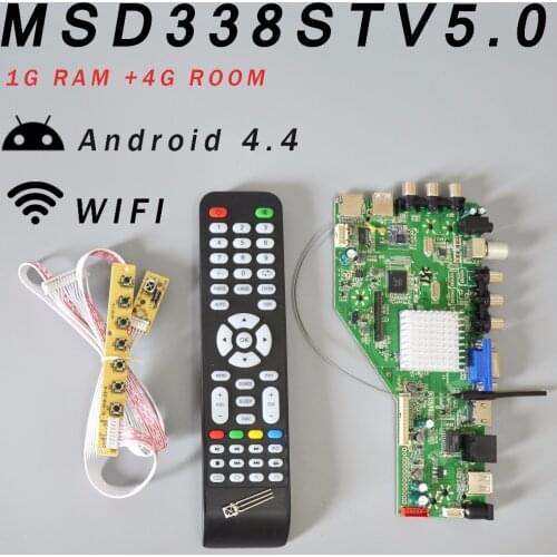 RAM 1G and 4G storage MSD338STV5.0 Intelligent Wireless Network TV Driver Board Universal Andrews LCD Motherboard + 7 Key Switch