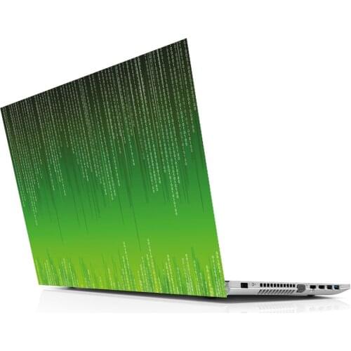 Sticker Master Green Binary Code universal laptop skin for 13 14 15 15.6 16 17 19 "inc notebook decal for mac, dell, Acer, HP, Toshiba