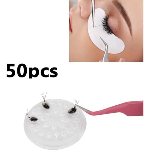 Disposable Flower Shape Glue Holder For Eyelash Extension Glue Transparent Plastic Gasket Pads Adhesive Pallet 50pcs