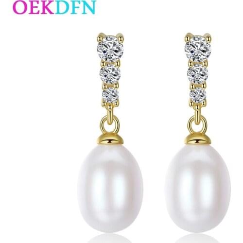 OEKDFN Pearl Earrings