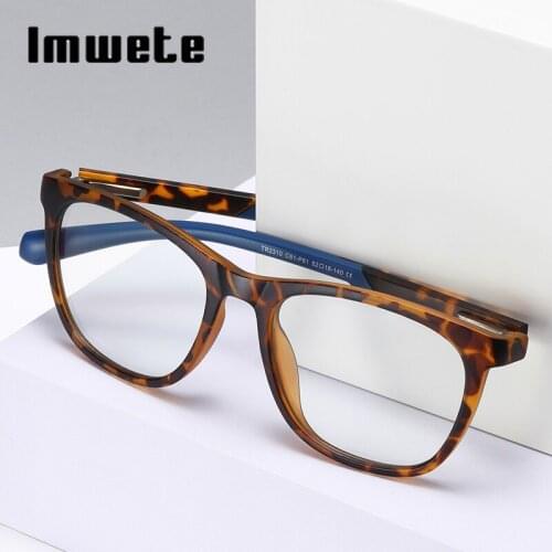 Imwete Business Mens Glasses Frame Male Blue Light Blocking Eyewear Transparent Optical Lenses Prescription Spectacles