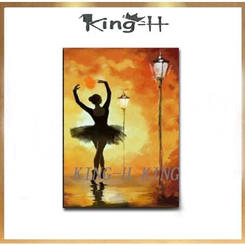 Hot dance ballet sales girl figure oil painting hand-painted wall art on canvas sitting room household adornment picture