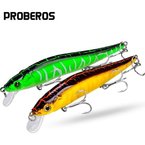 PROBEROS Minnow Fishing Lure 12cm 14.5g Jerkbait Artificial Bass Baits 3D Life-like Eye Swimbait Crankbait Trout Bass Tackle