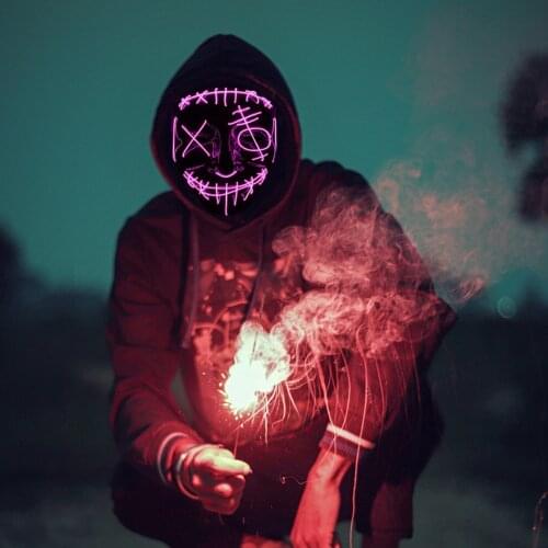 Halloween LED Mask Masque Masquerade Costume DJ Party Light Up Neon Masks Glow In Dark