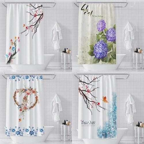 3D Flower Print Shower Curtains Waterproof Multi-size Polyester Bath Curtains For Bathroom Bathtub Bathing Cover Best Home Decor