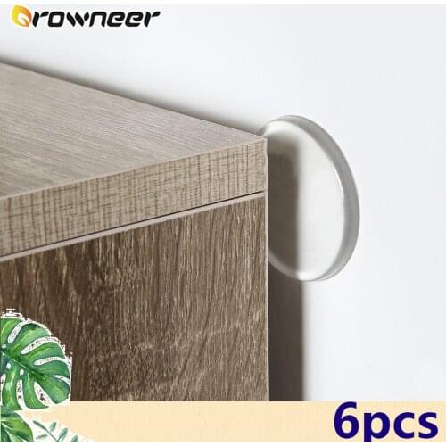 6pcs Anti-Collision Wall Protector Strong Non-marking Door Handle Transparent Bumper Muffler Round Stop Self-adhesive Stickers
