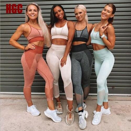 Women Seamless Sports Leggings Gym Yoga Pants Breathable High Elastic Fitness Workout High Waist Butt Lifting Running Tights HGC