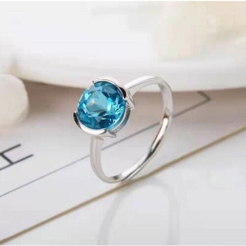 Fashion Gemstone Jewelry 925 Silver Topaz Ring