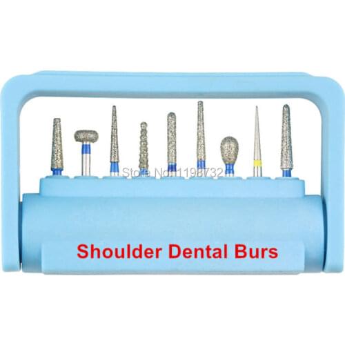 1Set Dental Lab Materials Diamond Burs Polishing Shoulder Bur Holder Block High Speed Handpiece Dentist Products