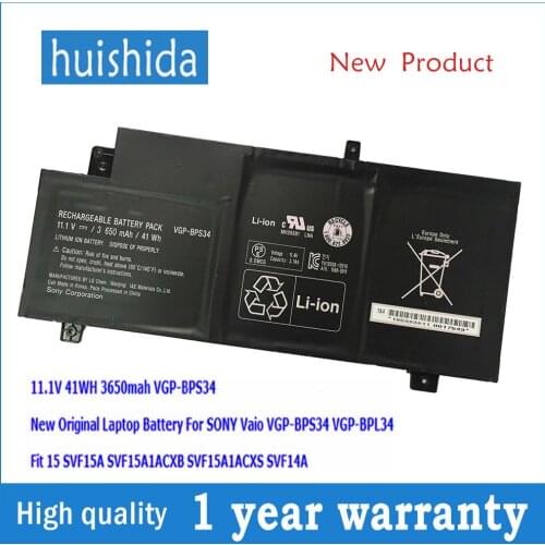11.1V 41WH VGP-BPS34 New original laptop battery for Sony fit 15 SVF15A SVF15A1ACXB vaio VGP-BPL34 SVF15A1ACXS series