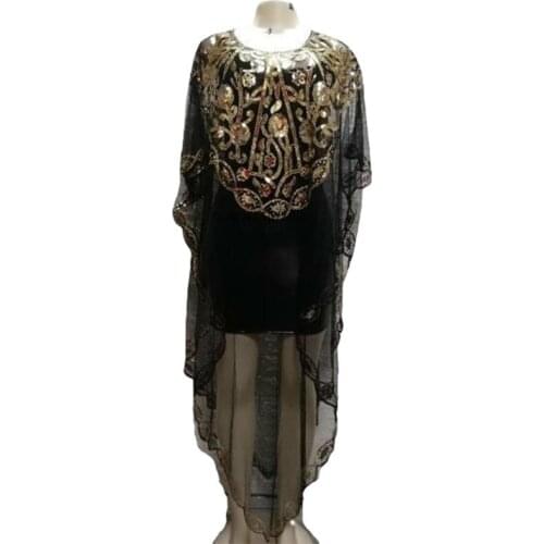 African Dresses for Women Dashiki Mesh Sequin African Clothes Christmas Maxi Dress Party Robe Africaine Femme Plus Size Clothing