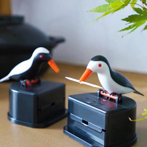 Bird Shape Toothpick Automatic Dispenser Cute Toothpick Container Nordic Home Decor Desktop Decorations Toothpick Storage Box