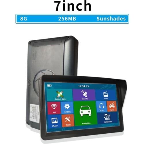 7" HD Car GPS Navigation 8G RAM 256MB FM Bluetooth AVIN latest Europe Map Sat nav Truck gps navigators