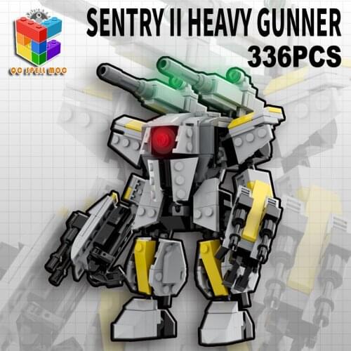 BuildMOC 336Pcs+ DIY STEM Heavy Gunner Mecha Model Small Particle Building Blocks Educational Toys Set For Kid Gifts