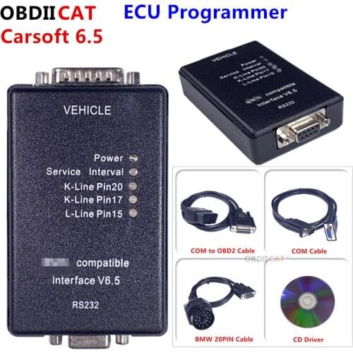 For B-MW E30/E36/E46/E34/E39/E53/E32 Carsoft 6.5 Diagnostic Tool ECU Programmer/MCU OBD2 Scanner with RS232 PC Interface