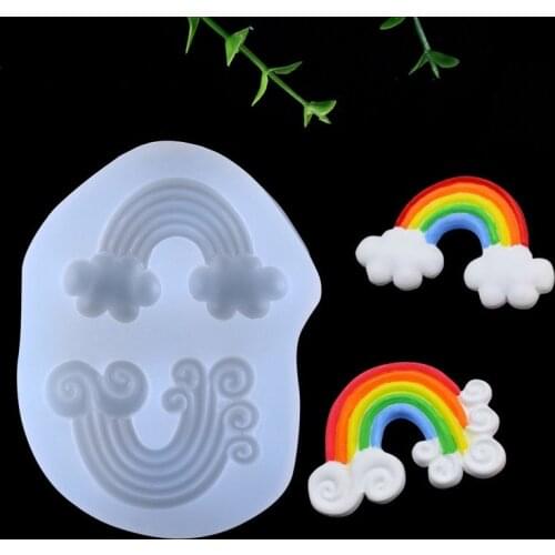 Cake Mould Tool Fondant Chocolate Silicone Rainbow Baking Mold Sugarcraft Cloud