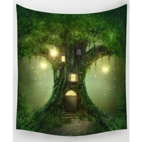 Dream Treehouse Tapestry Wall Hanging Tapestry
