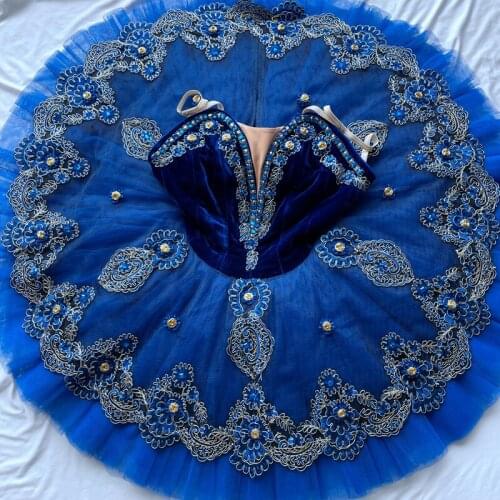 Ready to Ship Professional Ballet Tutu Costume Blue Le Corsaire Performance Concert Pancake Tutus Stage Costumes in Stock