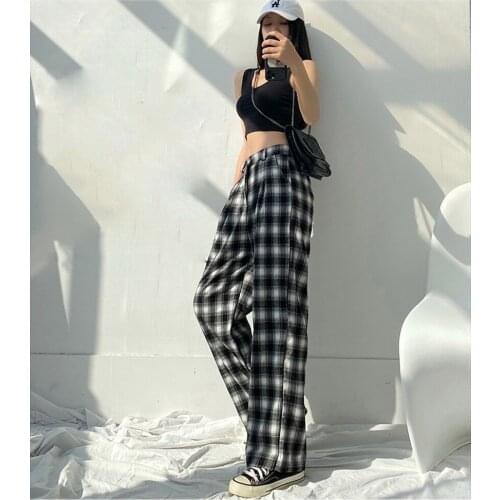 Helisopus Women's Plaid Trousers