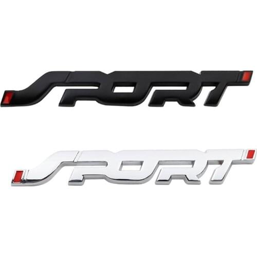 Chrome Metal SPORT Logo Car Emblem Premium 3D Auto Badge Racing Sticker Turbo Power Decal