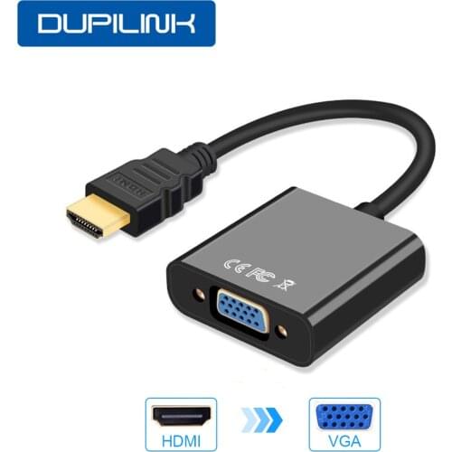 DUPILINK HDMI to VGA Cable Male to Famale Digital to Analog Cable Video Audio Converter for Computer PC TV XBOX PS3 PS4 Laptop