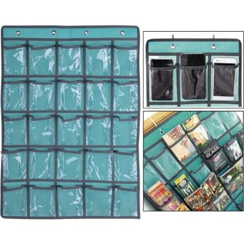 25 Clear Pockets Classroom Pocket Chart For Teacher Cell Phones Holder Door Hanging Calculator Organizer