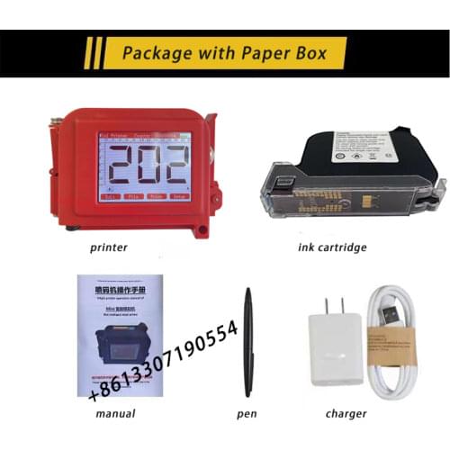 WIFI Android Mobile Phone Variable QR Bar Batch Code Date Logo Expiry Label 12.7mm Portable Handheld Jet Thermal Inkjet Printer