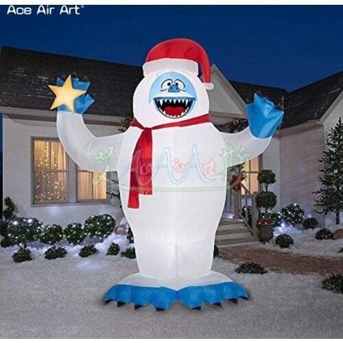 New arrival Christmas balloon Snow monster plush cute Anime doll model with red hat glowing for Christmas decoration no light