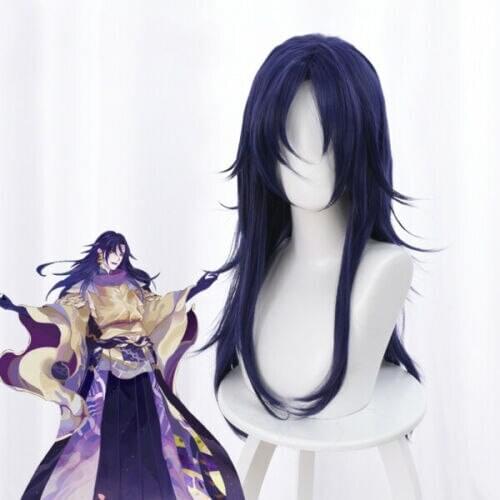 Yin Yang Master Onmyoji Yamata no Orochi Cosplay Wig 65cm Purple Hair Heat Resistant Synthetic Wig