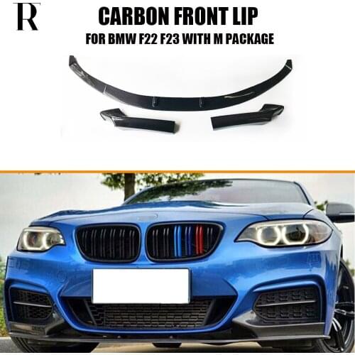 MP Style Carbon Fiber Front Bumper Chin Lip with Removeable Side Splitter Apron for F22 F23 220 228 234 240 14-20