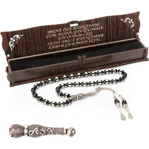 Present rosary Love Imameli Powder Amber Rosary Wood Boxed Turkish handmade Islamic prayer beads custom design delivery