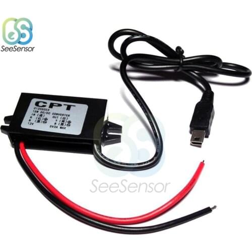 DC/DC 12V to 5V 3A 15W Car Power Buck Converter Regulator Mini USB Step Down Voltage Power Supply Output Adapter Low Heat