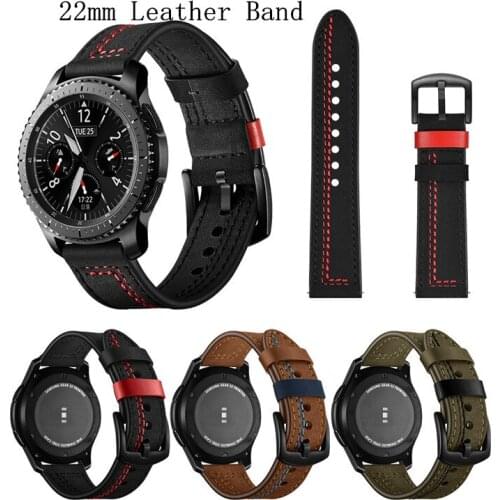Genuine leather strap For Samsung Galaxy Watch 42mm46mm/Gear S3 frontier/classic Huami Smartwatch accessories bracelet belt 22mm
