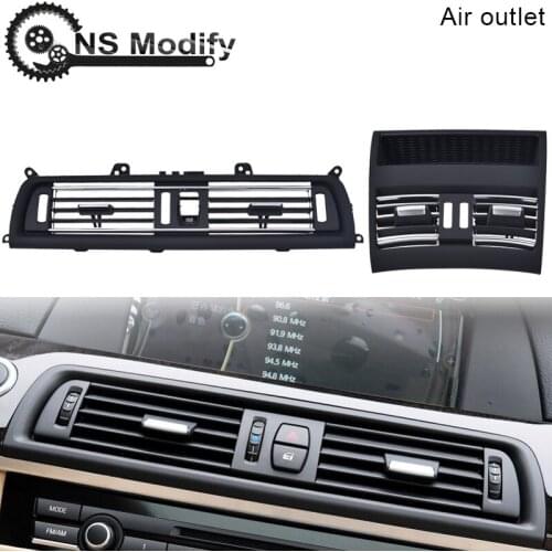 NS Modify 1PC For BMW 5 Series F10 F18 523 525 535 Interior Trim Grille Silver Plating Front Row Wind Center Exhaust Ventilator