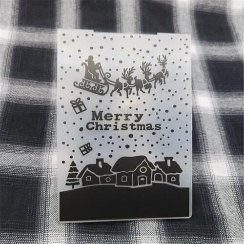 Christmas Wishes Elk Igloo DIY Plastic Embossing Folders for DIY Scrapbooking Paper Craft/Card Making Decoration Supplies