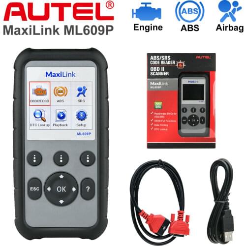 Autel MaxiLink ML609P Obd2 Scanner Code Reader Car Didgnostic Tool ABS SRS escaner automotriz profesional live sensor data