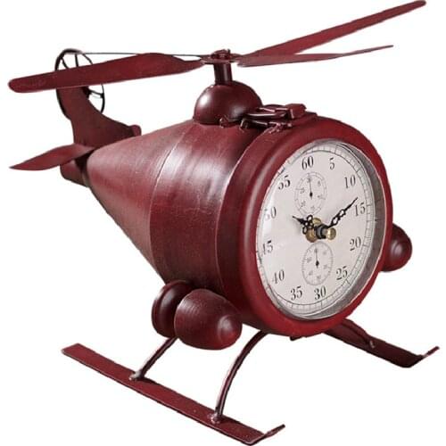 Vintage vintage ironwork aircraft clock home decore clock vintage retro clock desk clock metal clocks metal decor table