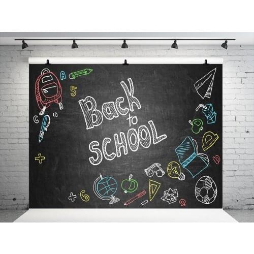 VinylBDS 7x5ft / (2.2x1.5m) Back To School Season Memory Photography Backdrop Blackboard Graffiti Backgrounds For Photo Studio