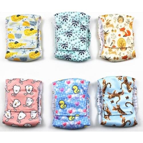 Female Dog Diaper Physiological Pant Sanitary Washable Dog Panties Bitch Briefs Cartoon Print Puppy Bitch Shorts Underwear