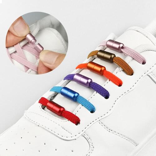 1Pair No Tie Shoelaces Round Elastic Shoe Laces For Kids And Adult Sneakers Shoelace Quick Lazy Laces Multicolor Shoestrings
