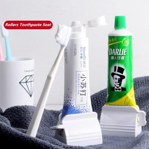 1PC Large Toothpaste Squeezer Rollers Toothpaste Seat Holder Stand Rotate Dispenser Facial Milk Squeezer for Bathroom