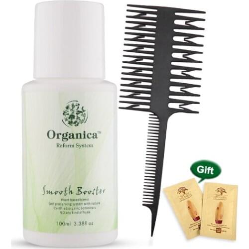 100ml Natural Keratin Smooth Booster Repair Damaged Hair Organica Without Formaldehyde Superior Hydrolyzed get free comb