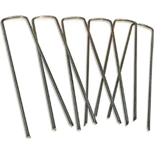 100pcs Garden Stakes Staple Securing Pegs U Shape Gauge Galvanized Steel For Securing Weed Fabric Landscape Fabric Netting