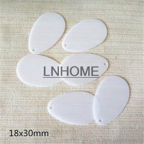 200pcs/lot 18*30mm Large Oval Egg Drops Sequins PVC Flat With Side Hole Belly Dance Costume Accessories Matte White Frosted