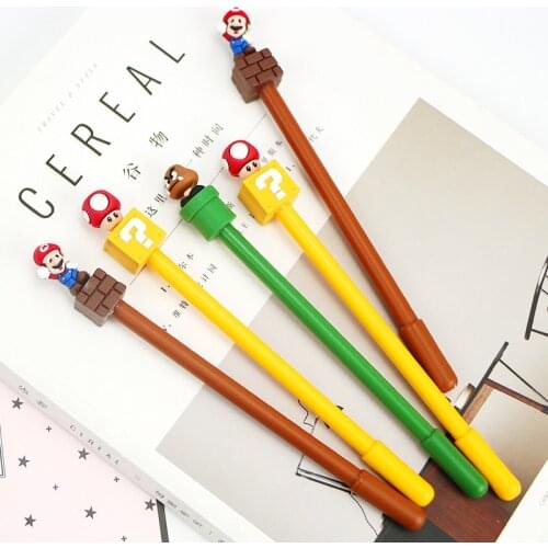 24 pcs Stationery Cute Cartoon Soft Rubber Black Neutral Pen Office Carbon Water Pen