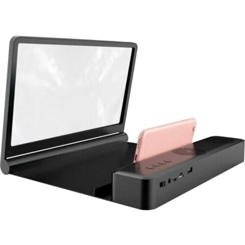 3D Video Screen Amplifier Folding Enlarged Expander Stand Holder Eyes Protection with Bluetooth Speaker