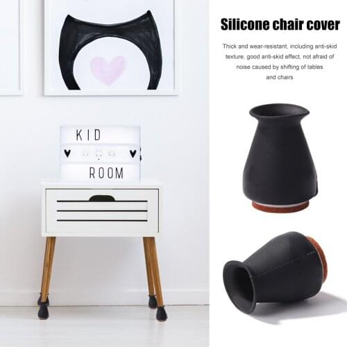 4pcs Silicone Furniture Leg Protection Covers Table Feet Slider Pads Floor Protector for 2-4cm Table Chair Legs Round Anti-slip
