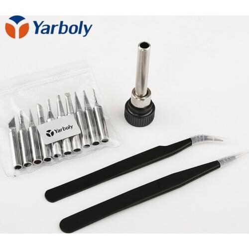 900M-T Soldering iron Tips For Hakko 936 Lukey 852D 898d SAIKE ATTEN AOYUE KADA YIHUA Soldering Station +2PCS Tweezers