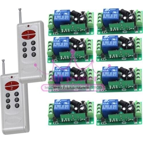 Free shipping 12V 8CH RF Wireless Remote Control Switch system /2transmitter and 8receiver/RF 1CH controller and remote control